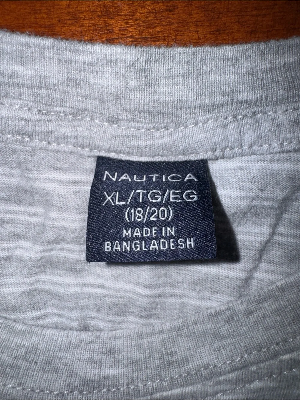Nautica Boys Youth XL 18/20 Gray Striped Short Sleeve Logo T-Shirt